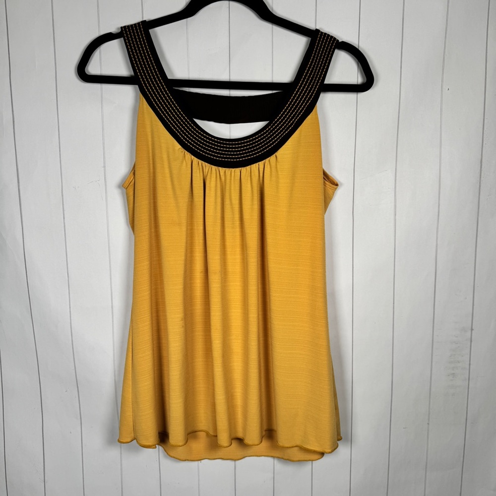 IZ BYER CALIFORNIA Mustard‎ Yellow/Brown Tank Top Y2K Party Going Out Dressy L